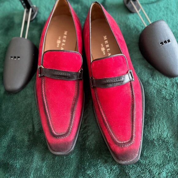 MEZLAN 9728 HALSEY MEN´S SHOES RED SUEDE LEATHER...